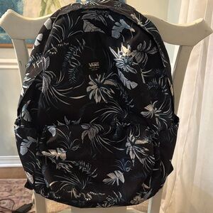 Vans Black and White Floral Backpack